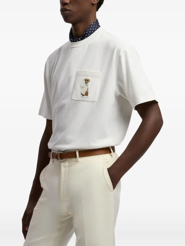 Ralph Lauren Purple Label Pocket bear-detail T-shirt | White