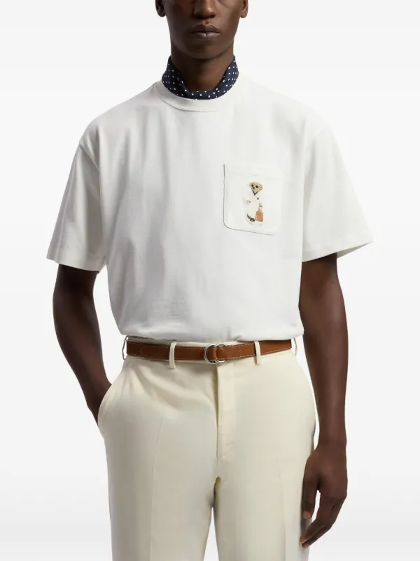 Ralph Lauren Purple Label Pocket bear-detail T-shirt | White