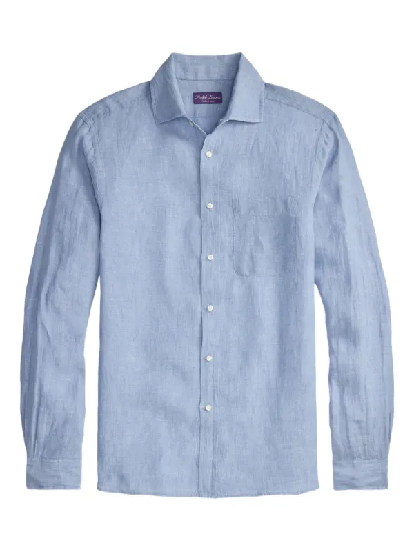 Ralph Lauren Purple Label Long-sleeve Pocket Shirt in Blue
