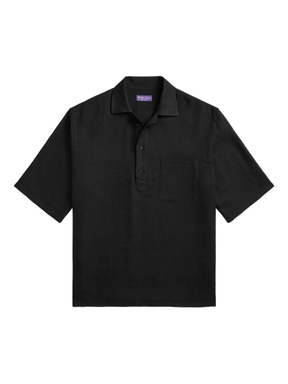 Ralph Lauren Purple Label Polo a maniche corte con taschino - Nero