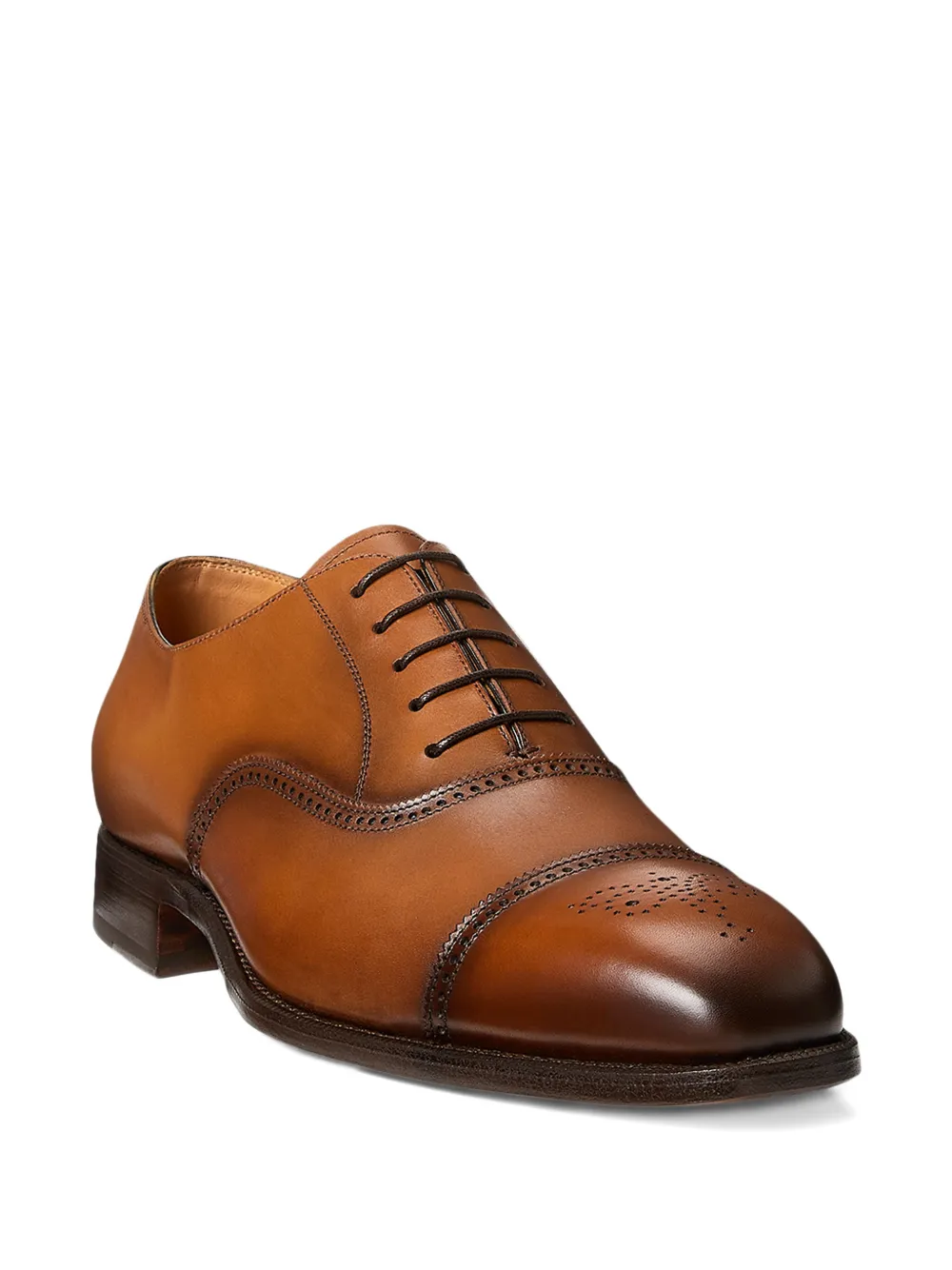 Ralph Lauren Purple Label Oxford schoenen met bewerkte neus Bruin