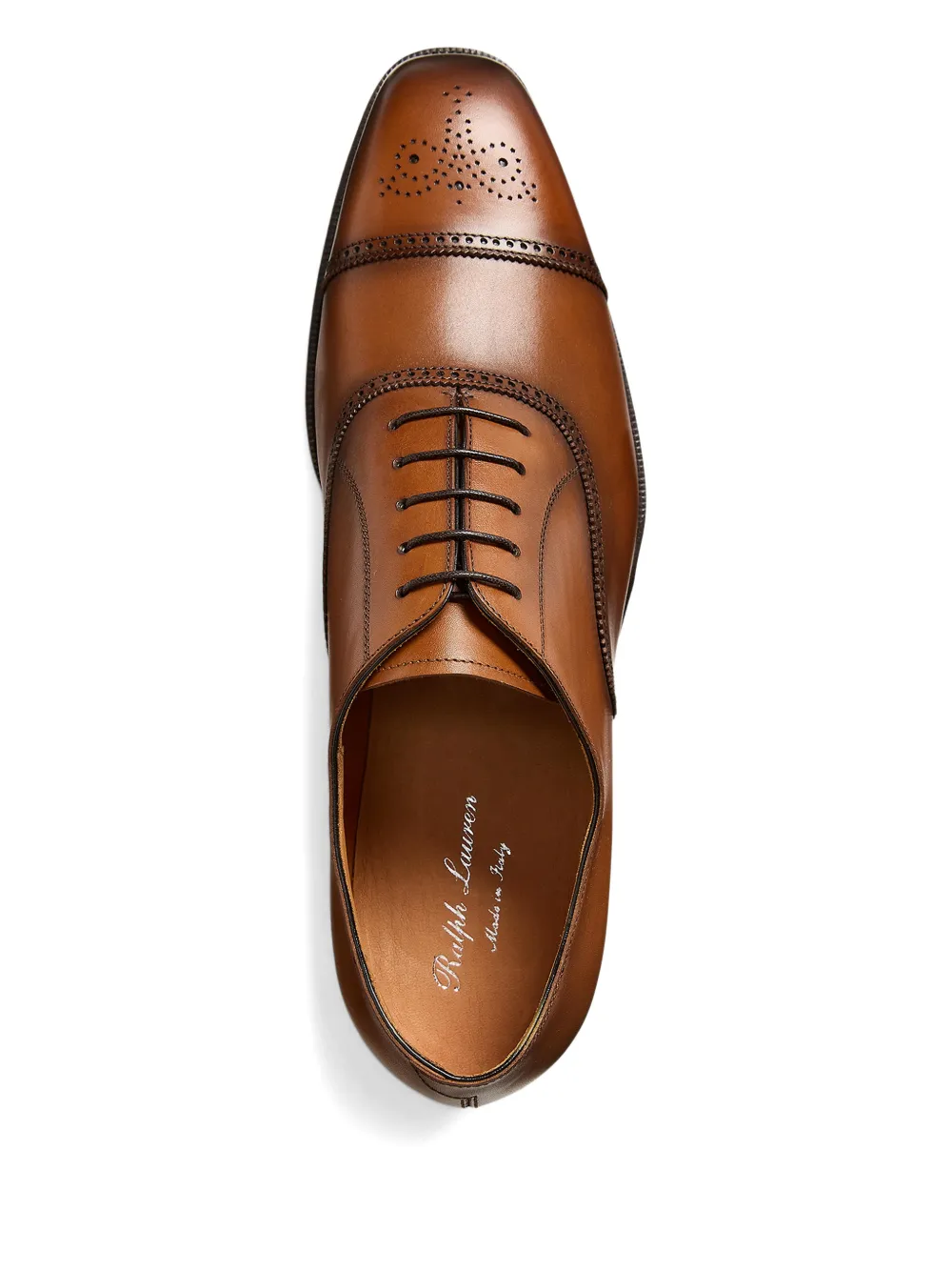 Ralph Lauren Purple Label Oxford schoenen met bewerkte neus Bruin