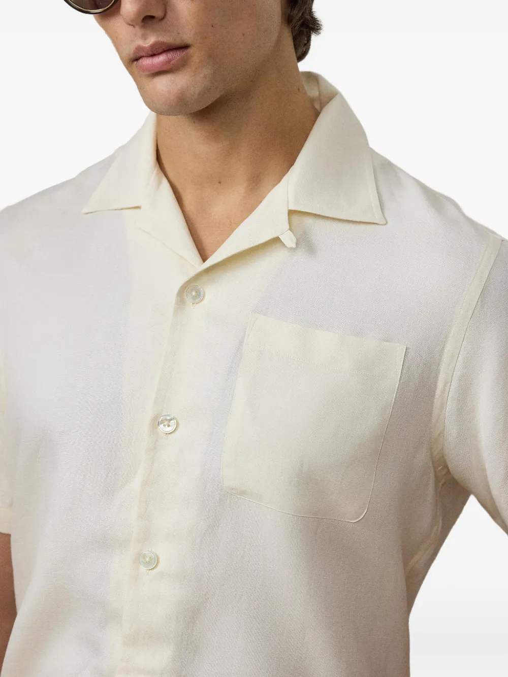 camp-collar pocket shirt