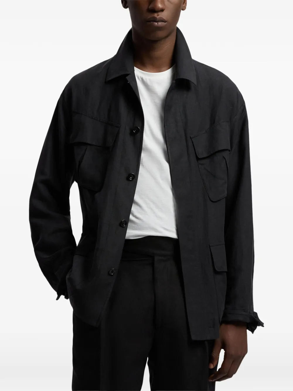 Ralph Lauren Purple Label Livingston shirtjack met zak Zwart