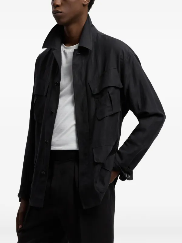 Ralph Lauren Purple Label Livingston Pocket Shirt Jacket | Black