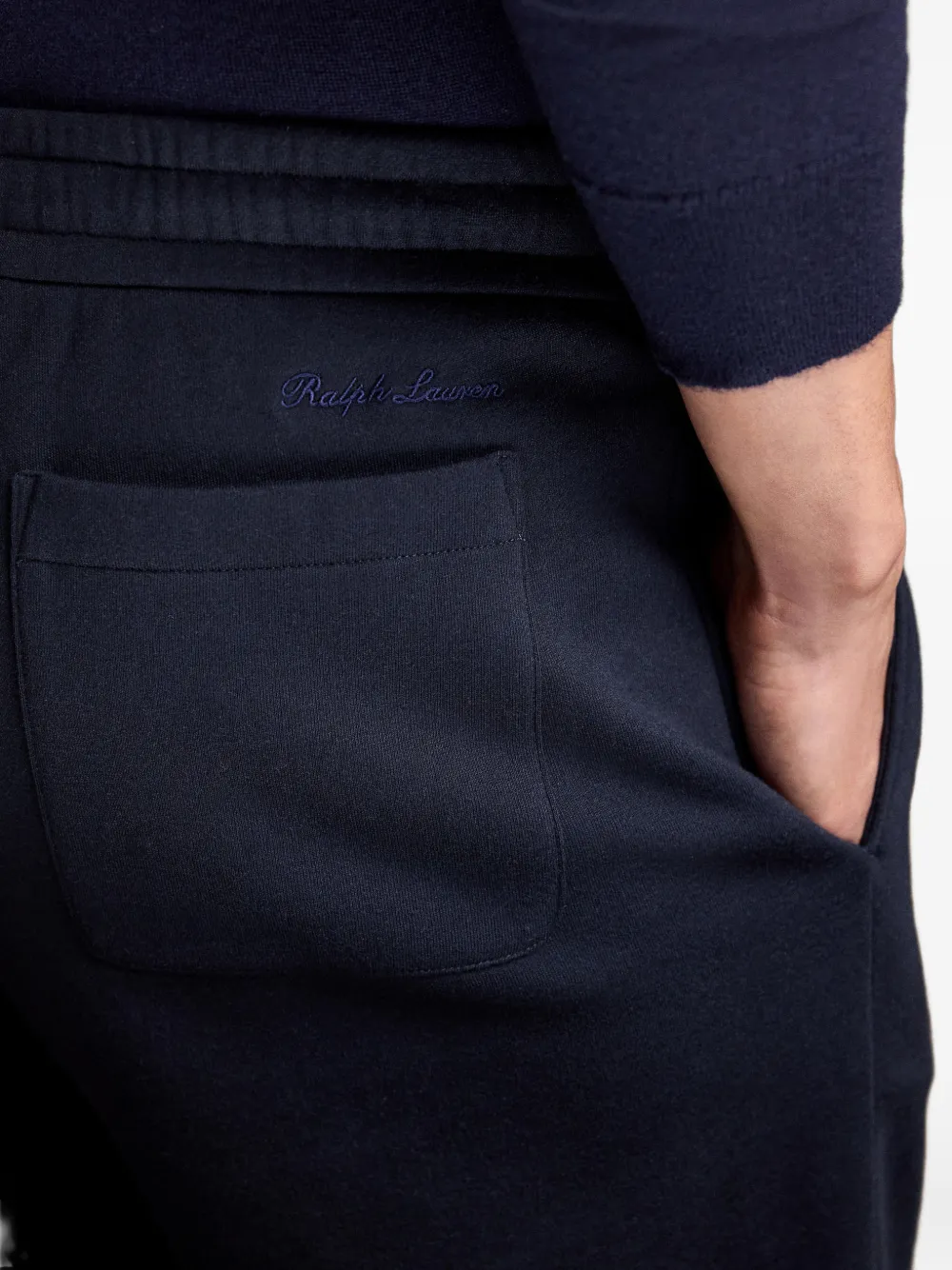 Ralph Lauren Purple Label Fleece trainingsbroek met trekkoord Blauw