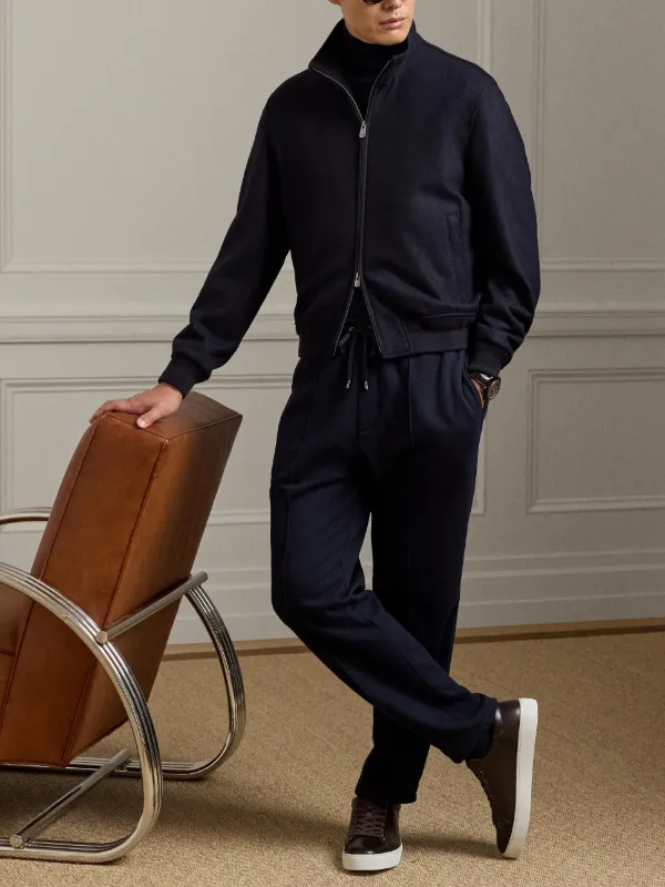 Ralph Lauren Purple Label Drawcord Pintuck Fleece Track Pants