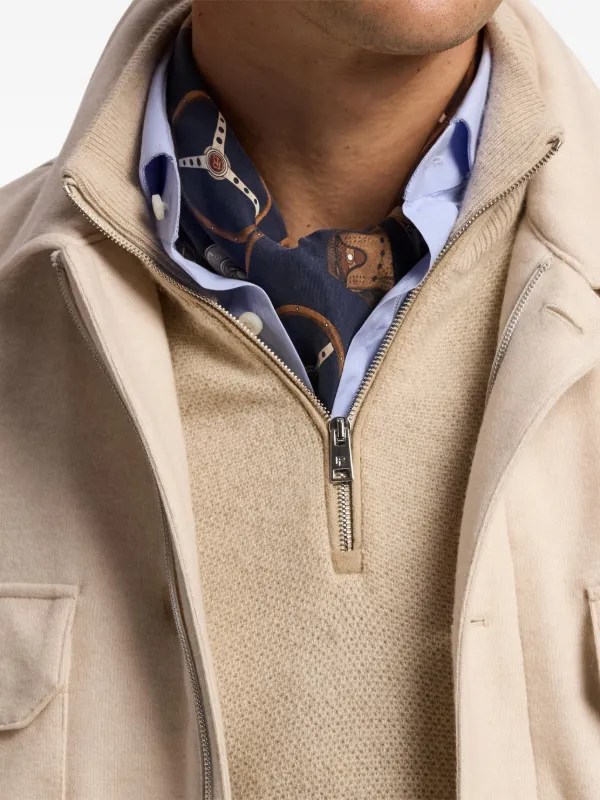Ralph Lauren Purple Label automotive-print Silk Scarf | Blue