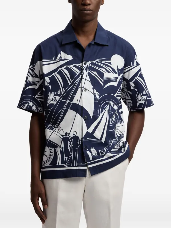 Ralph Lauren Purple Label print-detail short-sleeve Shirt | Blue