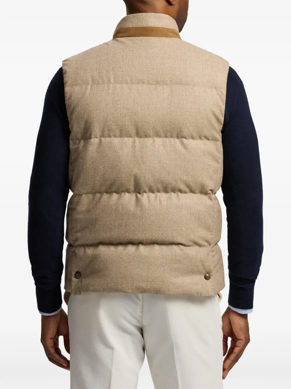 Ralph Lauren Purple Label Whitwell geruite wollen bodywarmer Bruin