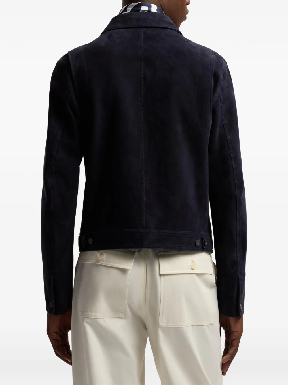 Ralph Lauren Purple Label Leren jack Blauw