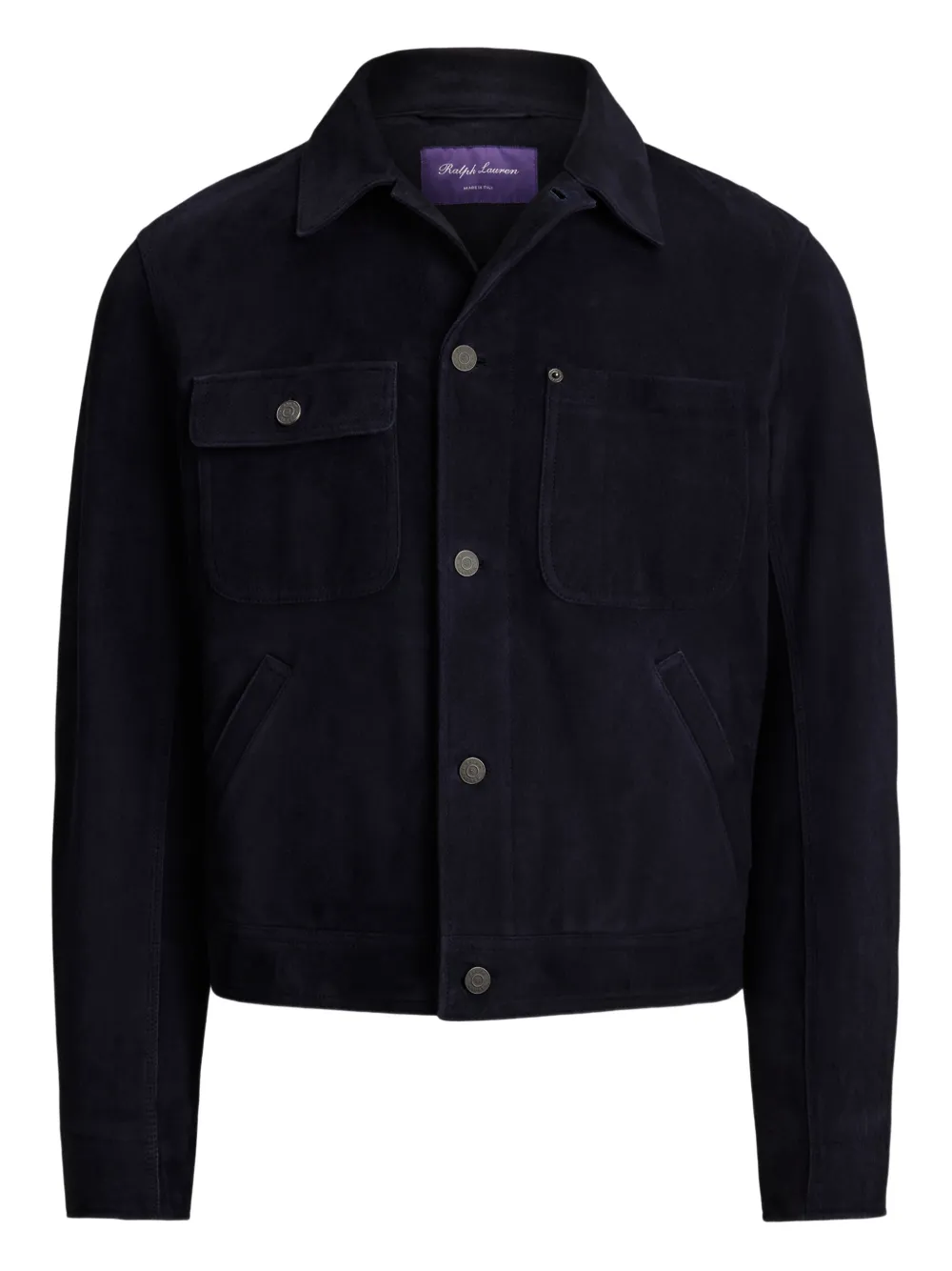 Ralph Lauren Purple Label Giacca in pelle con bottoni - Blu