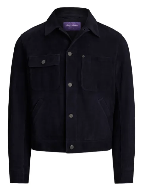 Ralph Lauren Purple Label veste en cuir à boutonnière