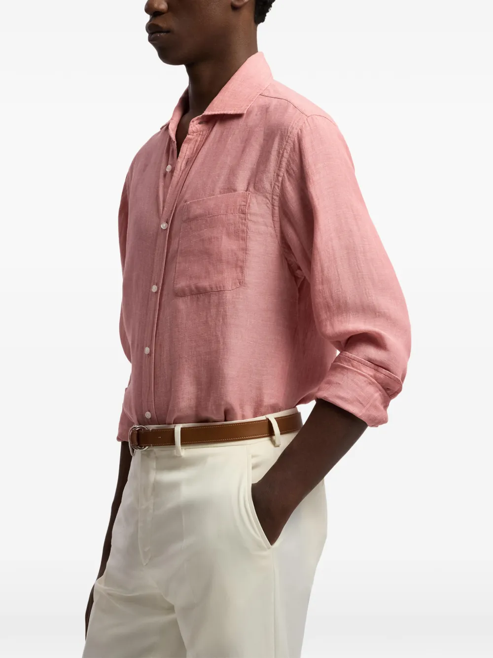 Ralph Lauren Purple Label T-shirt met lange mouwen Roze