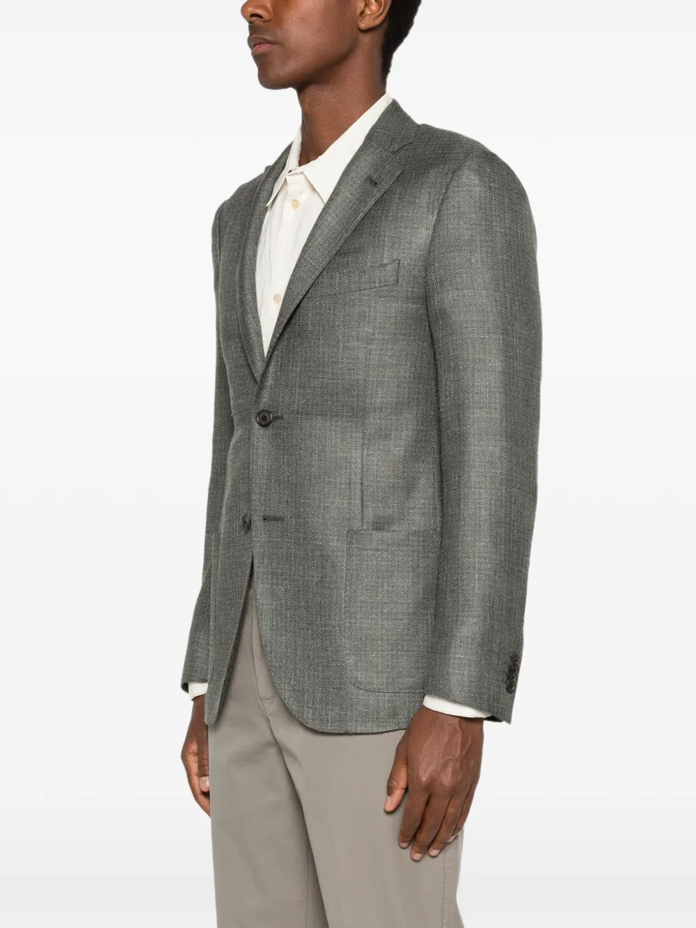 Corneliani Blazer met enkele rij knopen Groen