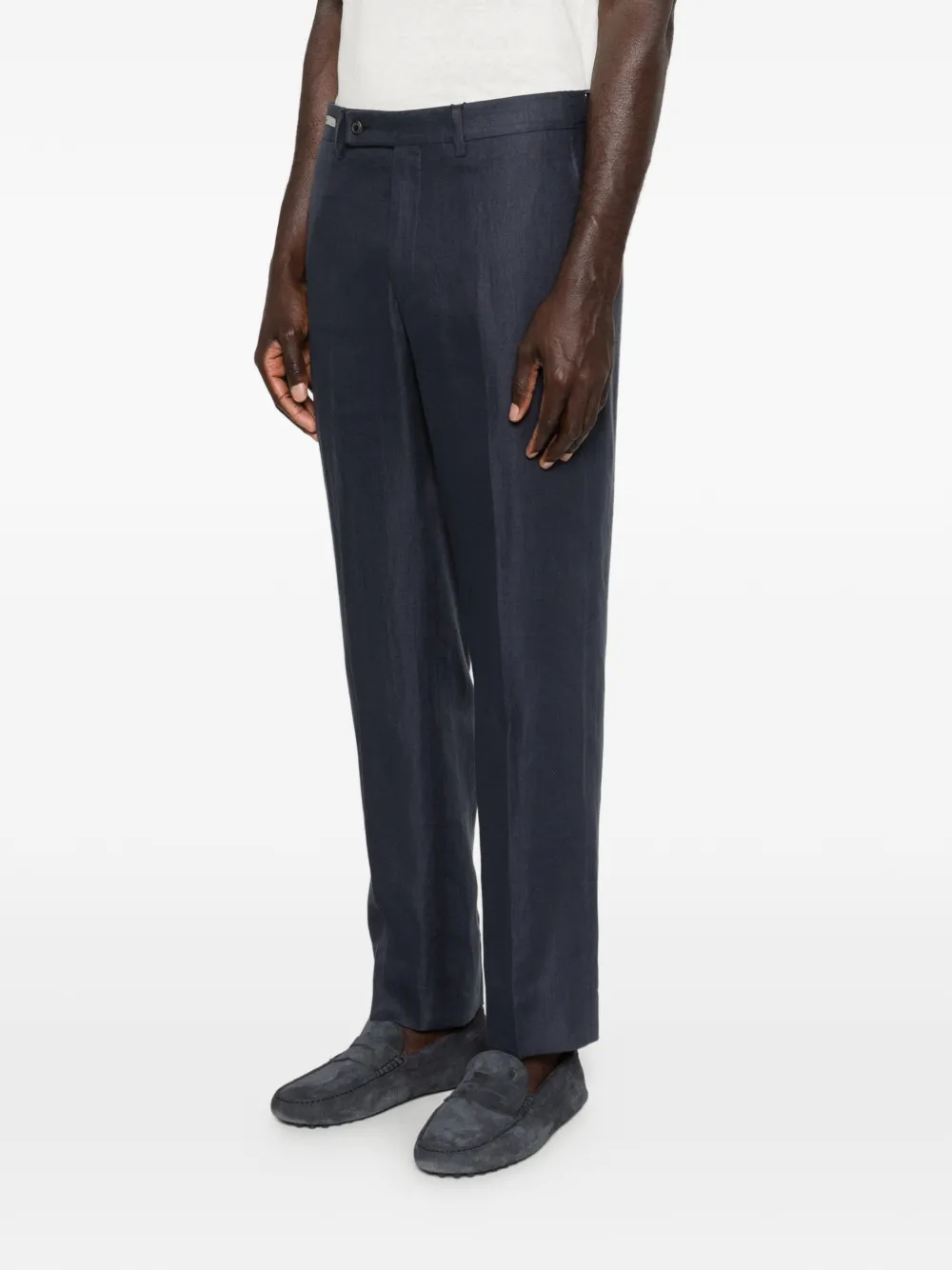 Corneliani Broek met riemlussen Blauw
