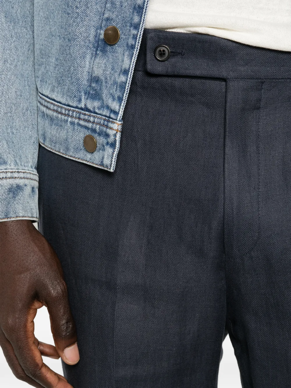 Corneliani Broek met riemlussen Blauw