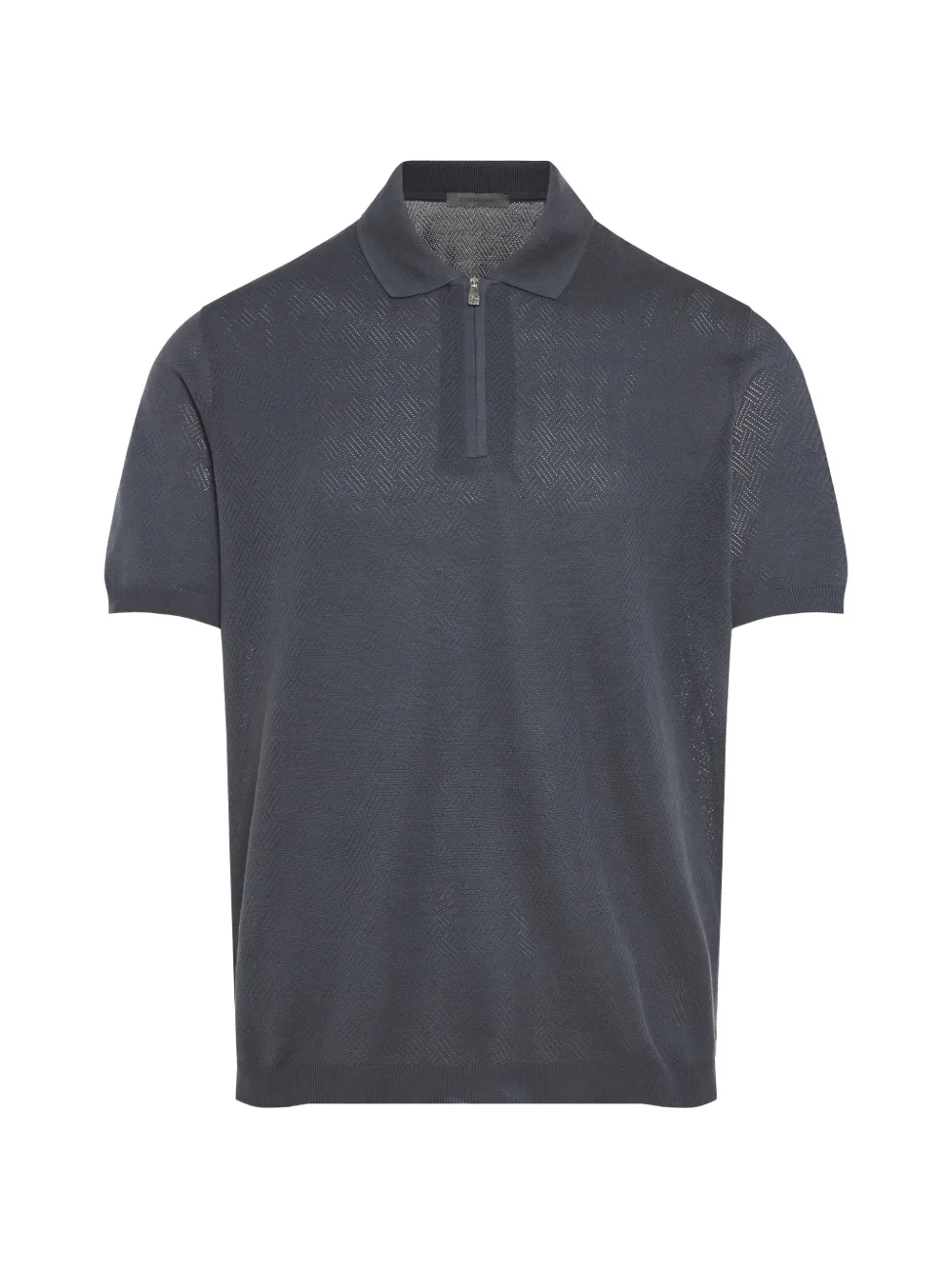 Corneliani textured half-zip polo shirt - Grigio