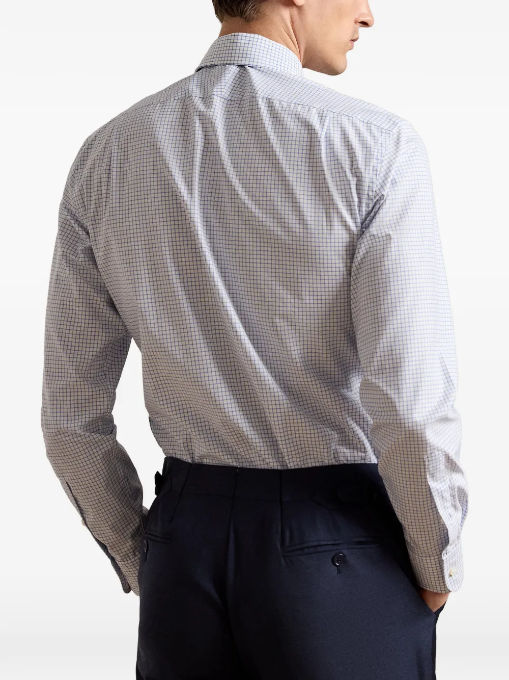 Ralph Lauren Purple Label Tattersall twill overhemd Wit
