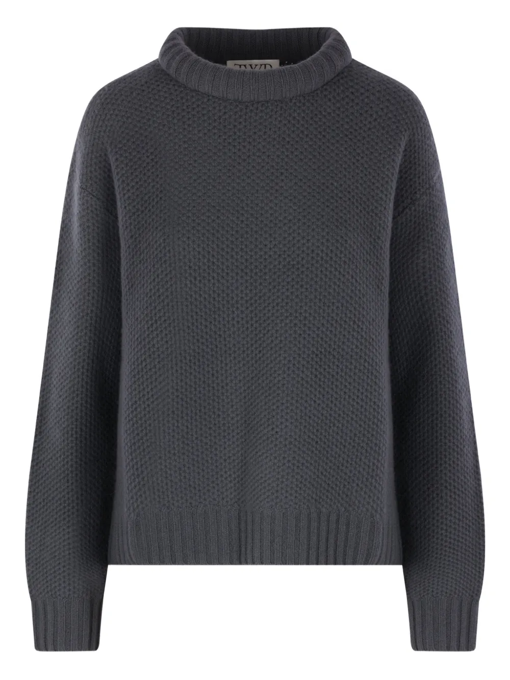 TWP pull en maille gaufrée à col rond | gris | Image 1