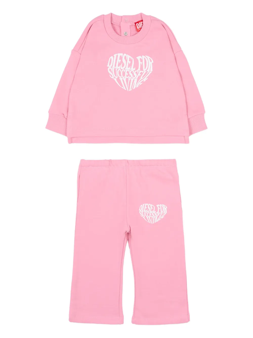 Diesel Kids heart-motif tracksuit - Rosa