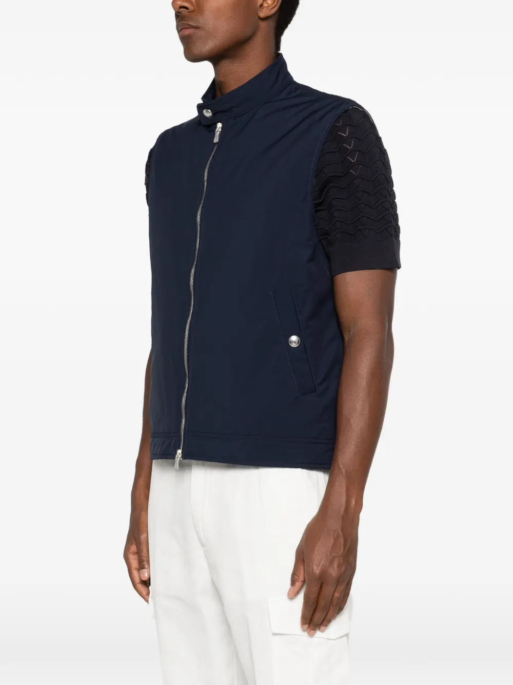 Eleventy Bodywarmer met rits Blauw