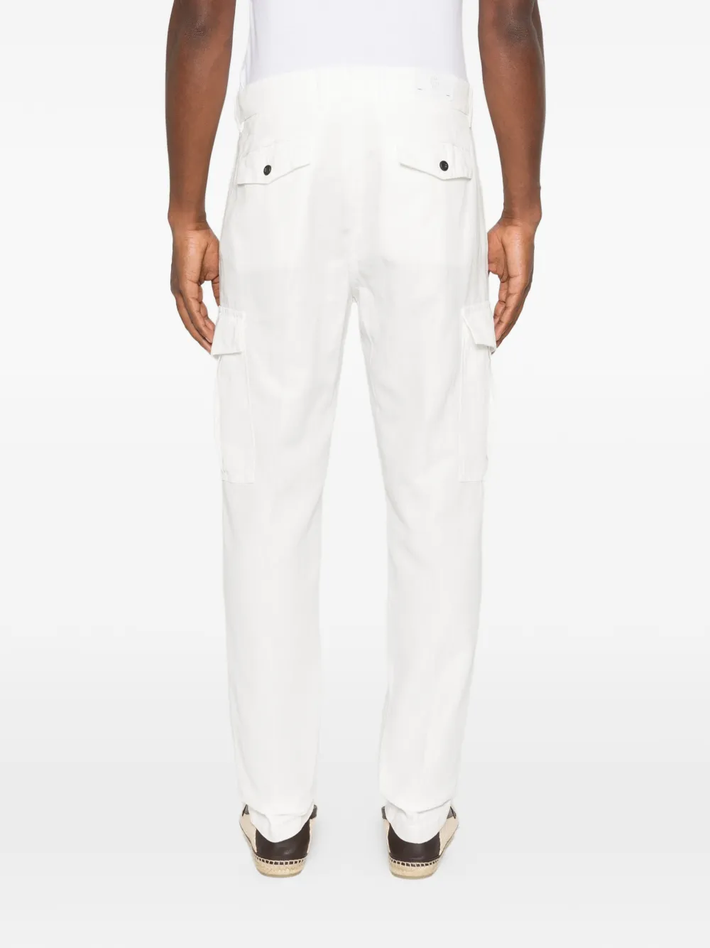 Eleventy Belt-loop Cargo Pants In White