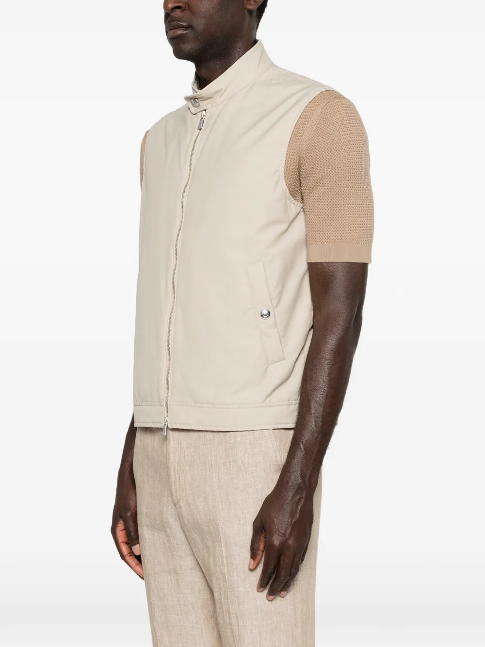 Eleventy Gilet met zijzak Beige
