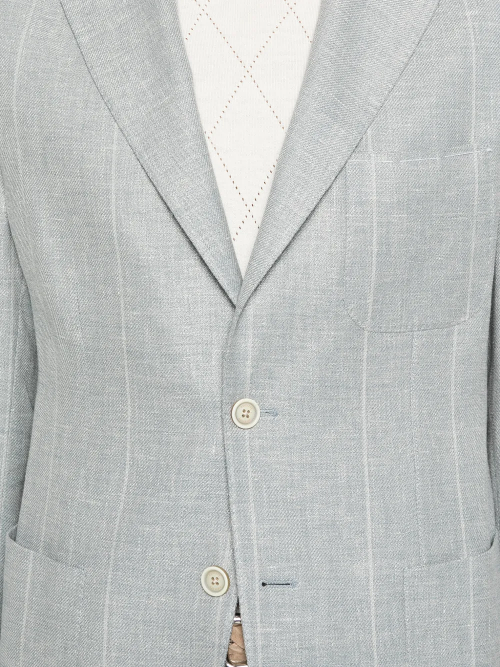 Eleventy Gestreepte blazer met knoop Blauw