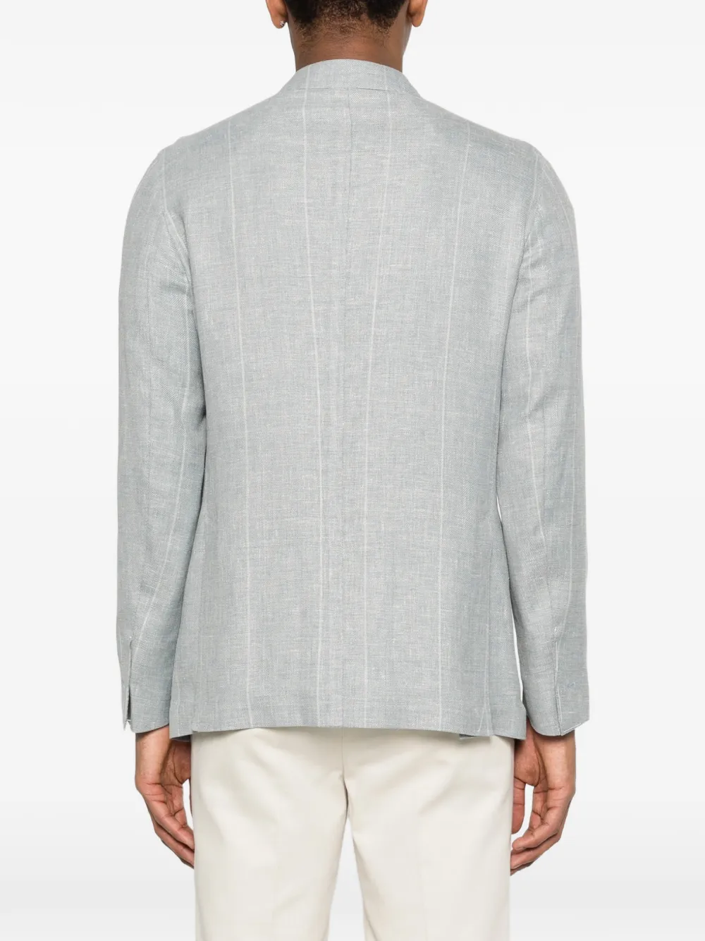Eleventy Gestreepte blazer met knoop Blauw