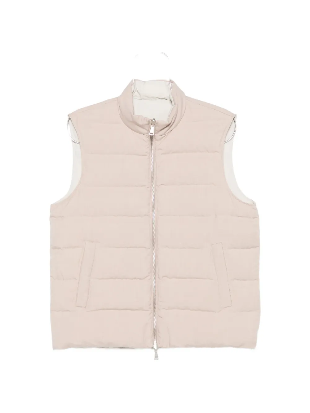 Eleventy reversible quilted gilet - Nude