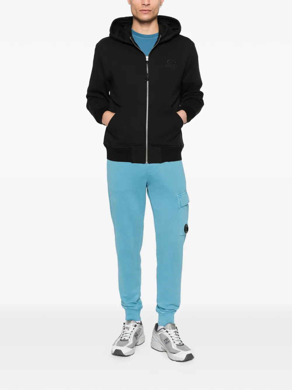 C.P. Company Hoodie met geborduurd logo Zwart