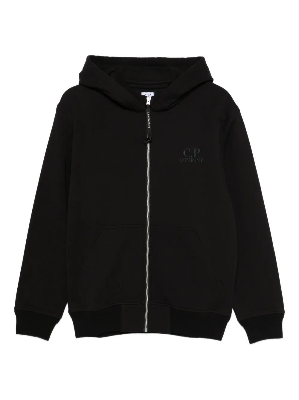 C.P. Company logo-embroidered hoodie - Black