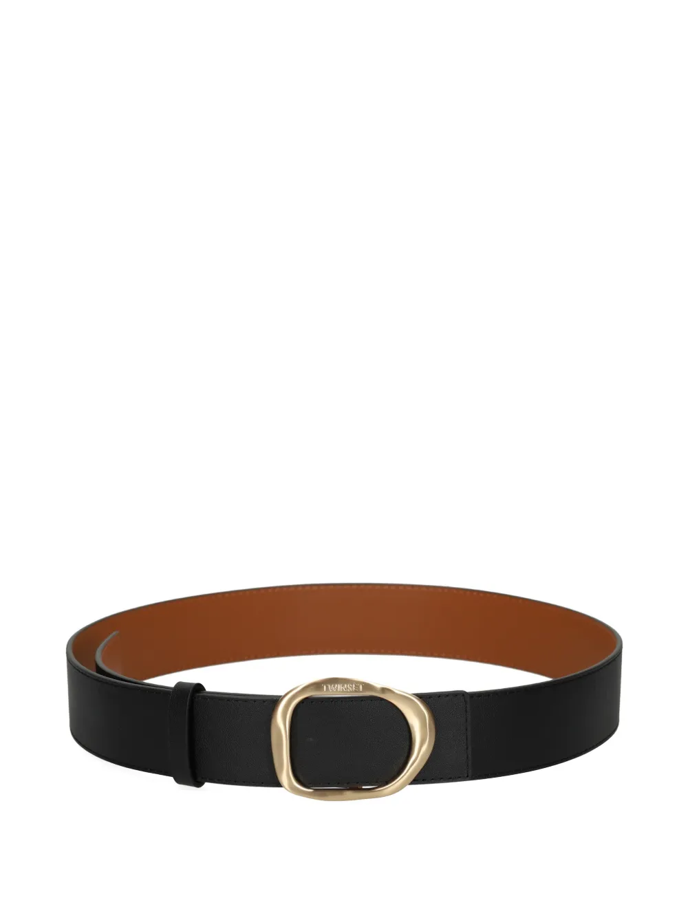 Twinset Buckle Leather Belt In Black