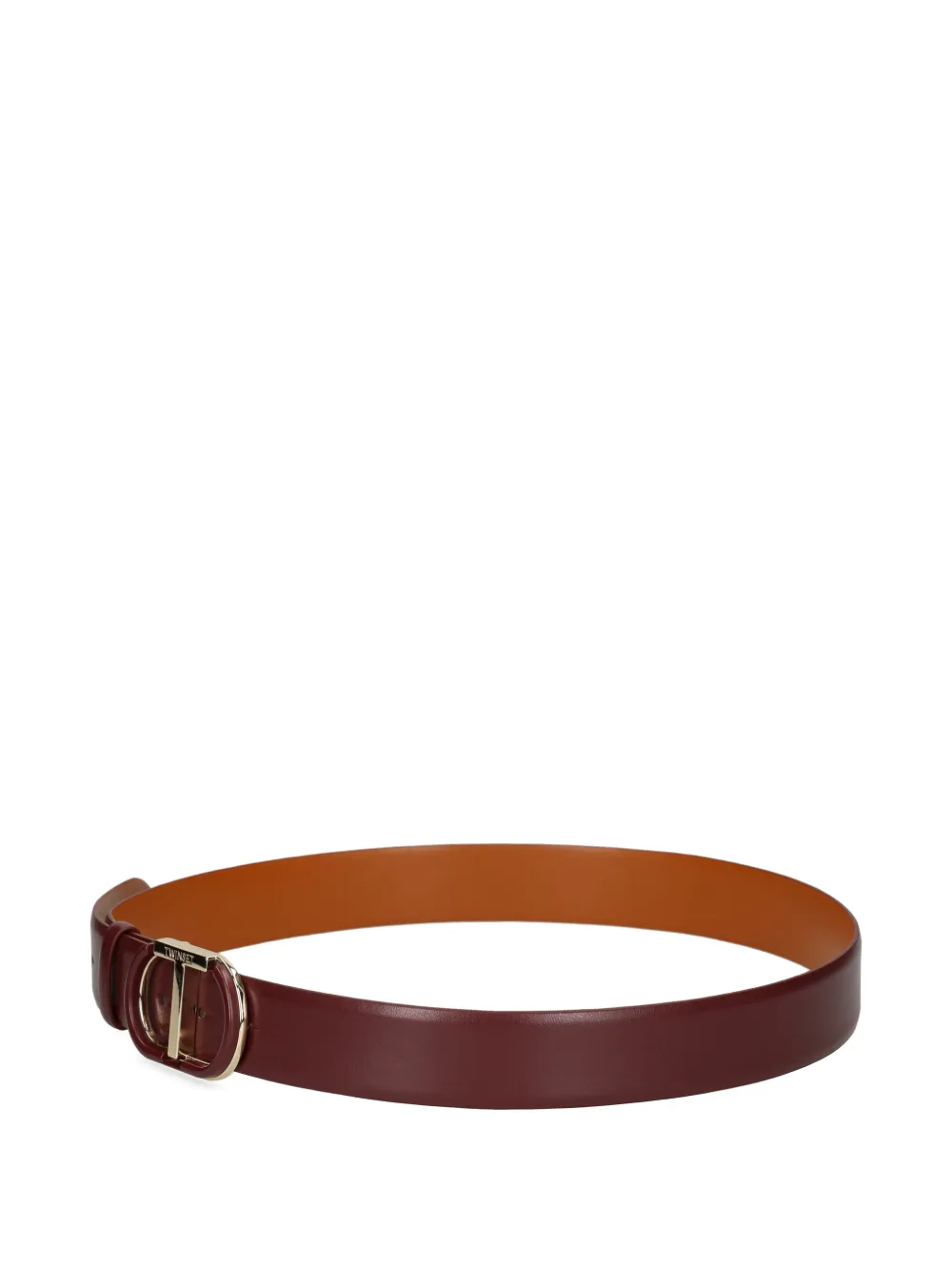 Twinset Logo-buckle Leather Belt In Brown