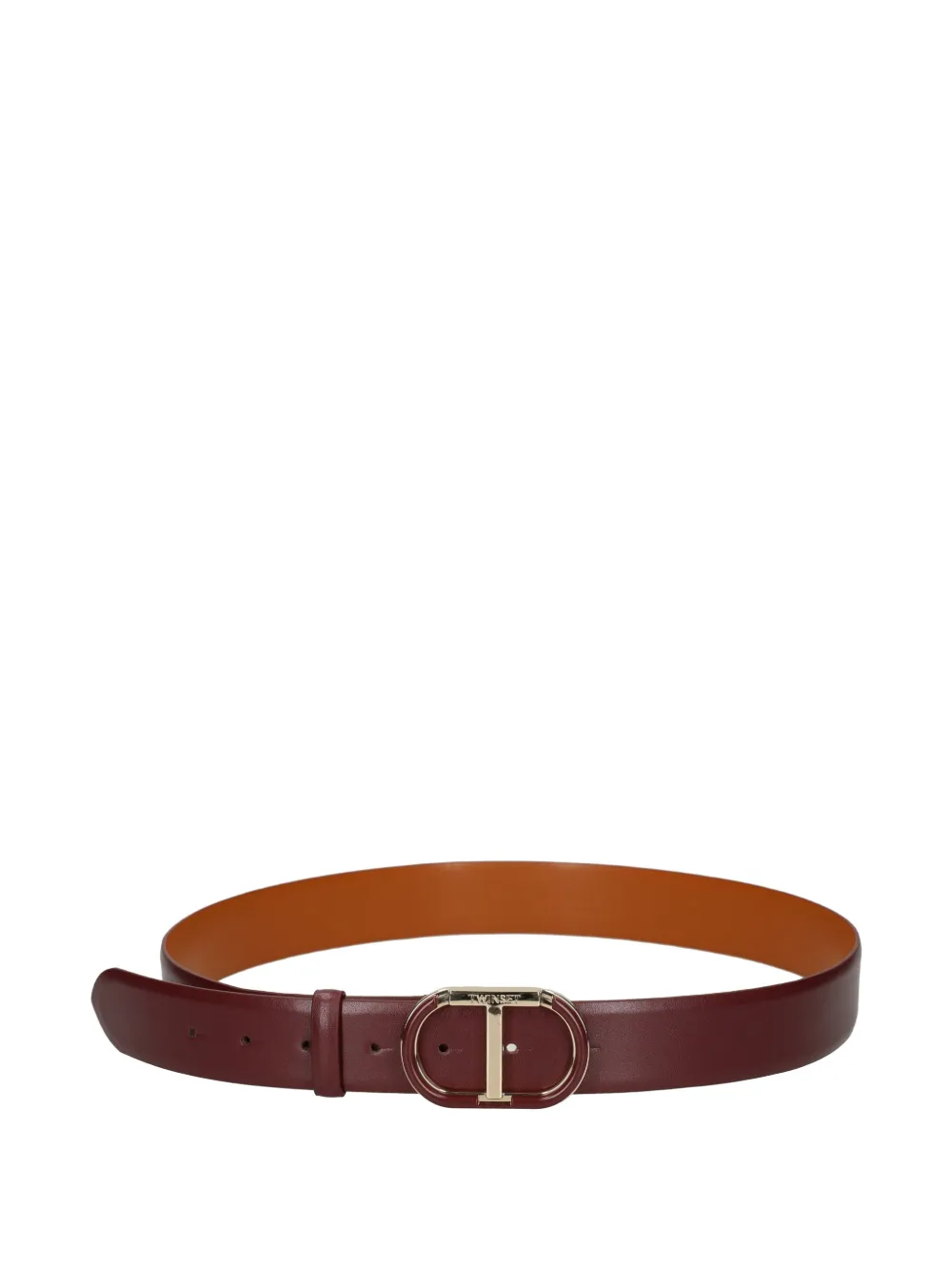 Twinset Logo-buckle Leather Belt In Brown