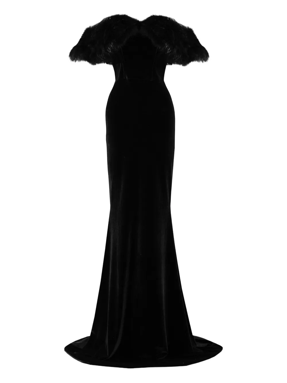 Vestiaire d'un Oiseau Libre faux fur-trimmed velvet gown - Black