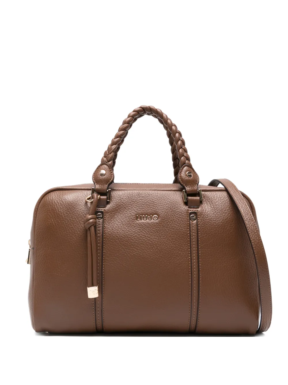 LIU JO medium braided-handles tote bag - Marrone