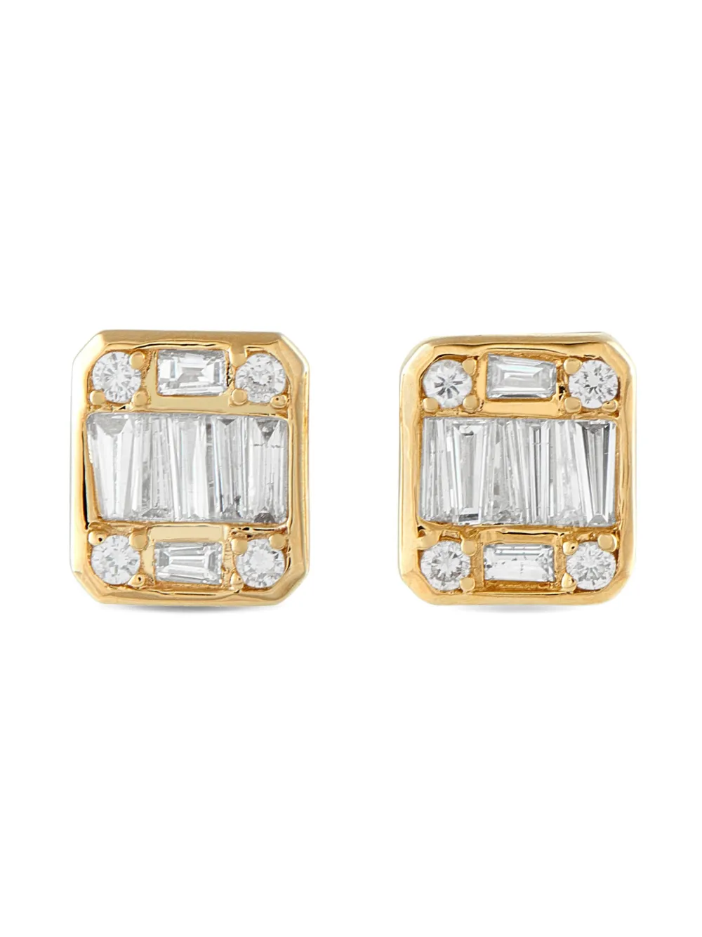 LB Exclusive 14K yellow gold diamond earrings