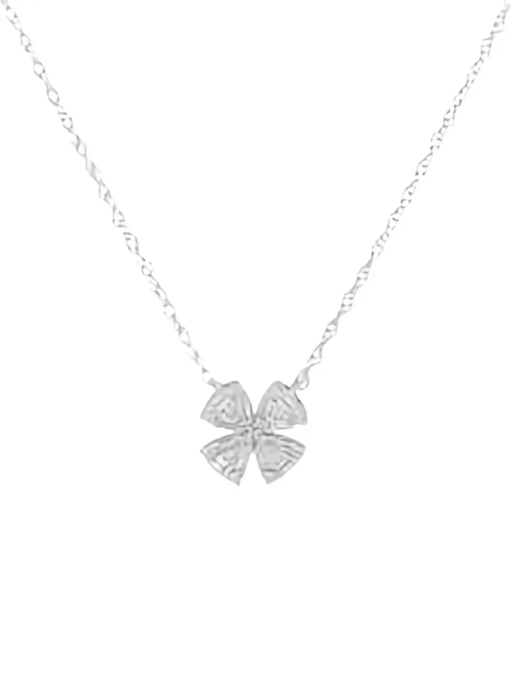 Pre-owned Lb Exclusive 14k White Gold Diamond Pendant Necklace In Silver