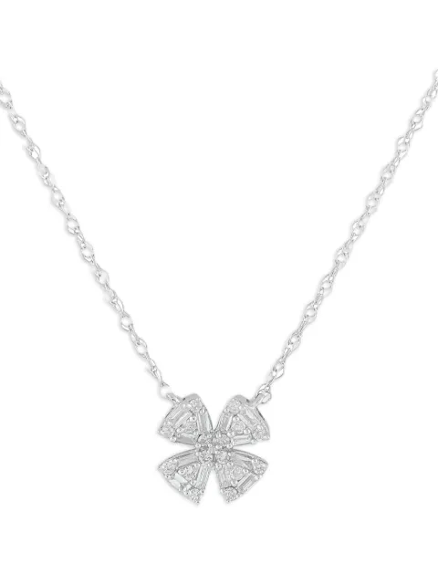 LB Exclusive collier en or blanc 14ct à pendentif pavé de diamants
