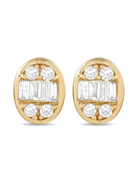 LB Exclusive 14K yellow gold diamond stud earrings