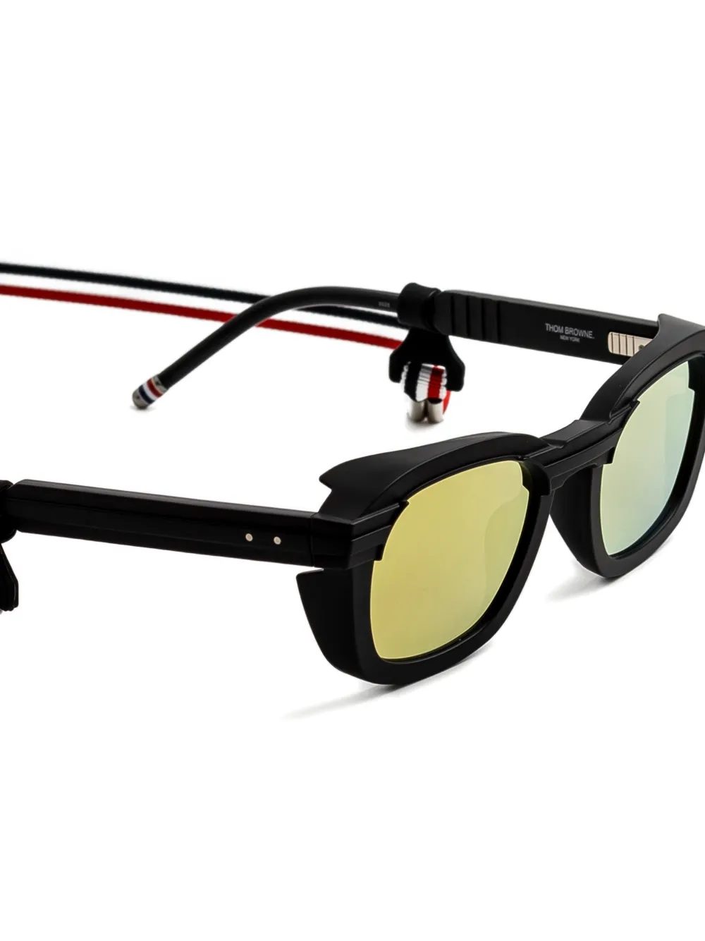 Thom Browne Eyewear Zonnebril met vierkant montuur Zwart