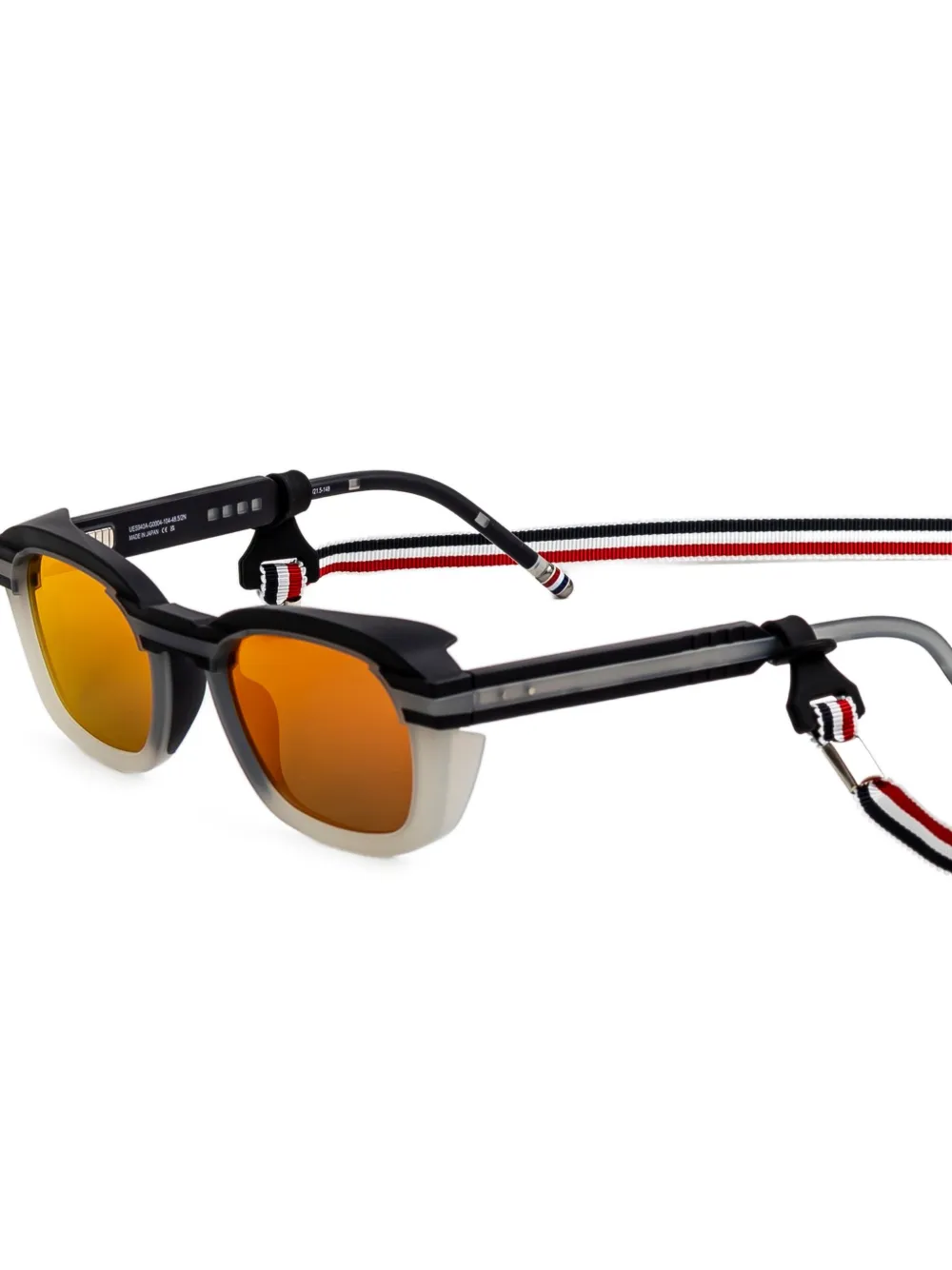 Thom Browne Eyewear Zonnebril met vierkant montuur Zwart