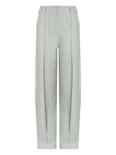 À La Garçonne Calça de tweed com pregas