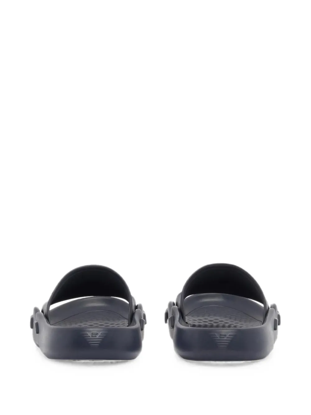 Emporio Armani logo-print slip-on sandals Blauw