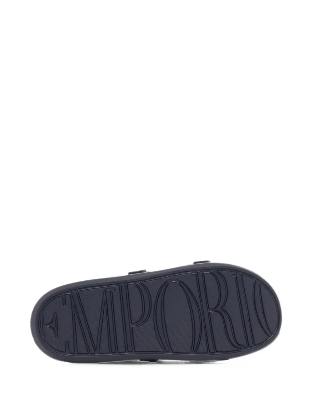 Emporio Armani logo-print slip-on sandals Blauw
