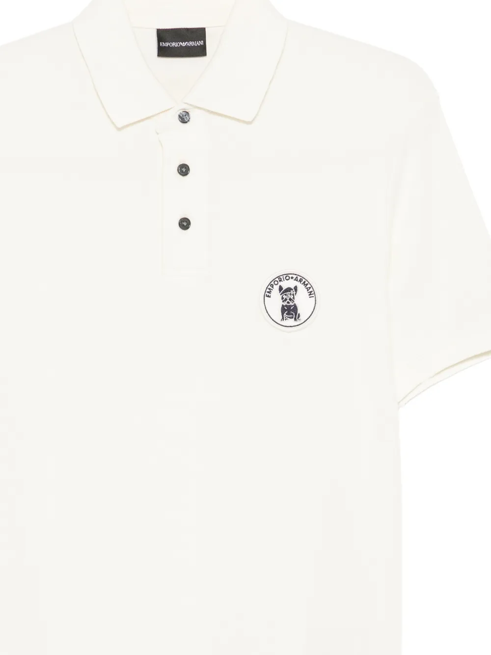 Emporio Armani Piqué poloshirt met logopatch Beige
