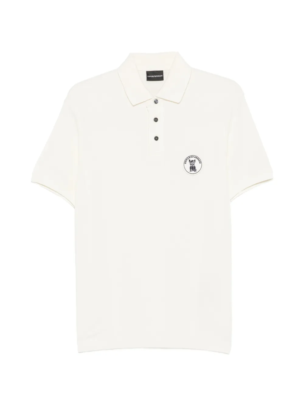 Emporio Armani logo-patch piqué polo shirt - Nude