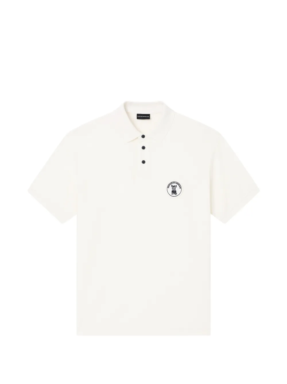 Emporio Armani logo-patch piqué polo shirt - Toni neutri